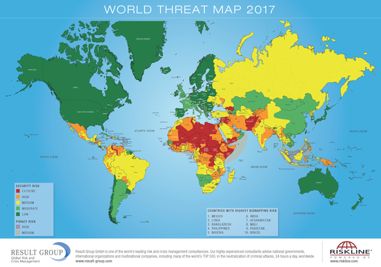 2017 - Sicherheitsrisiken, Entführungsrisiken, Piraterie.