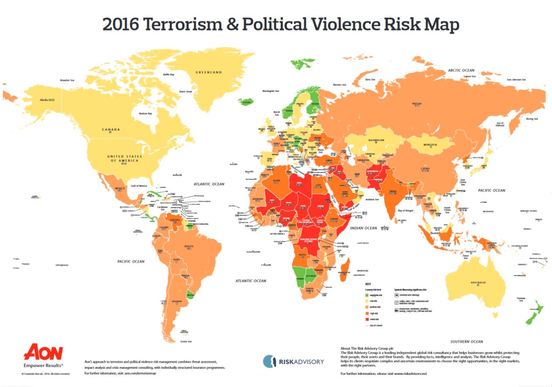 2016 - terroristische und politische Risiken.