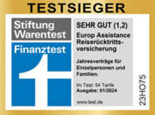 Testsiegel Europ Assistance Jahres-Reiserücktrittsversicherung