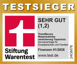 Testsieger Reiserücktrittsversicherung TravelSecure